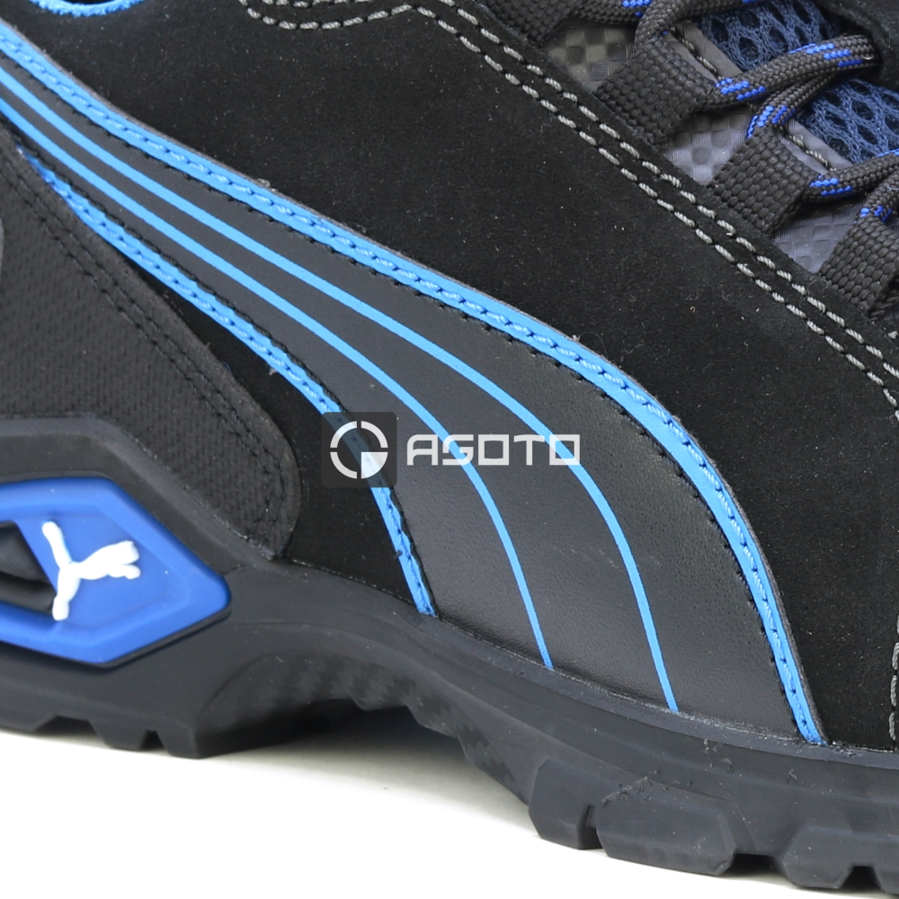 detail PUMA Rio black low S3 černá pánská pracovní obuv