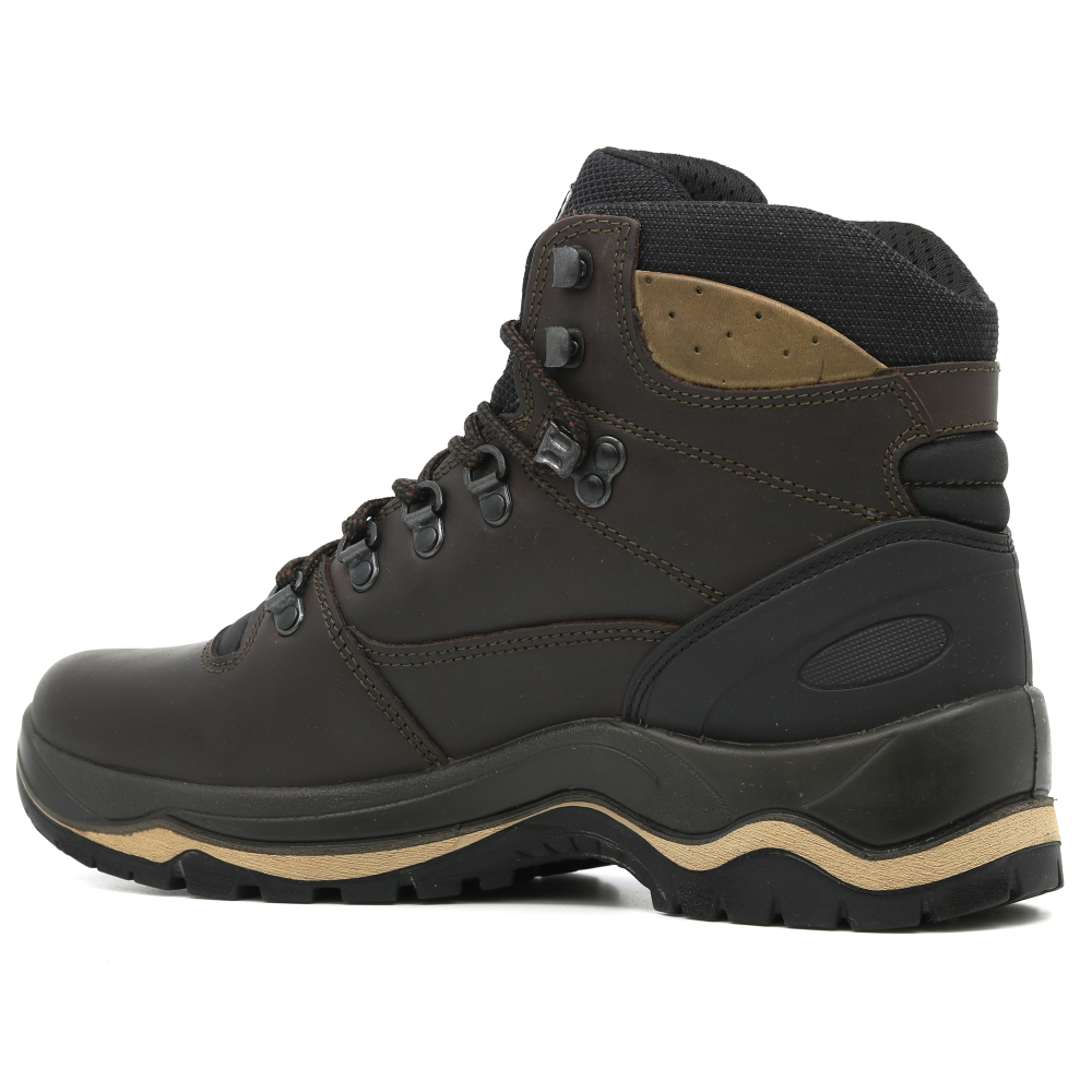 detail GRISPORT Quatro hnědá pánská kožená pohodlná outdoor obuv s mebránou Gritex®