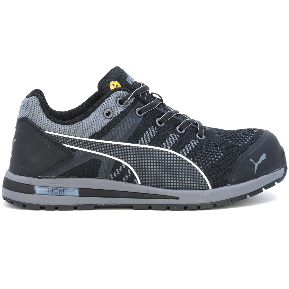 detail PUMA Elevate Knit low black S1P ESD HRO černá pánská pracovní obuv