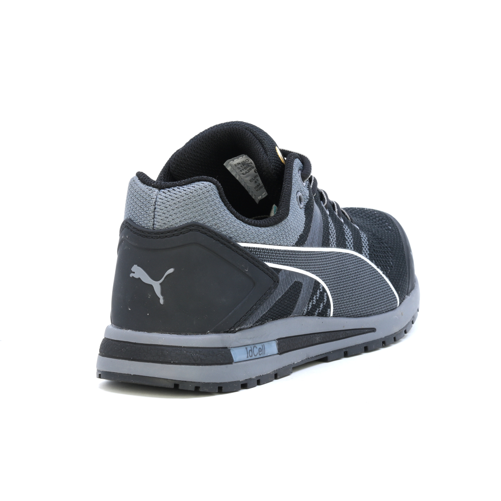 detail PUMA Elevate Knit low black S1P ESD HRO černá pánská pracovní obuv