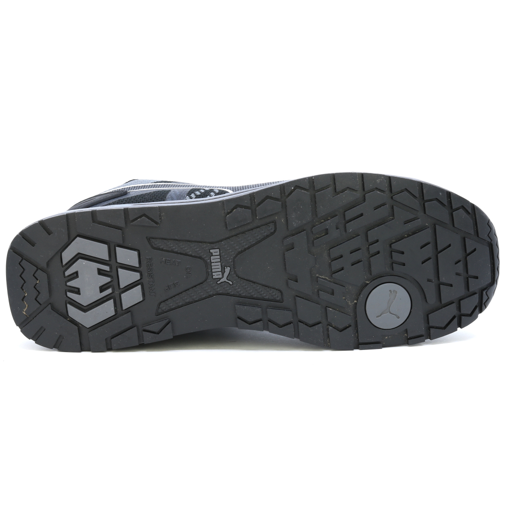 detail PUMA Elevate Knit low black S1P ESD HRO černá pánská pracovní obuv