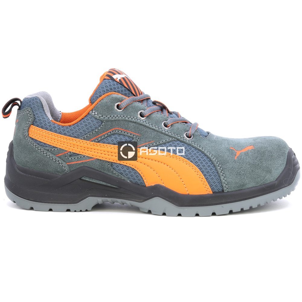 detail PUMA Omni Orange low S1P šedá pánská pracovní obuv