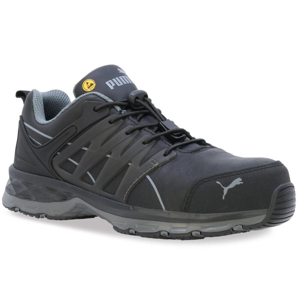 detail PUMA Velocity 2.0 black low S3 ESD HRO černá pánská pracovní obuv