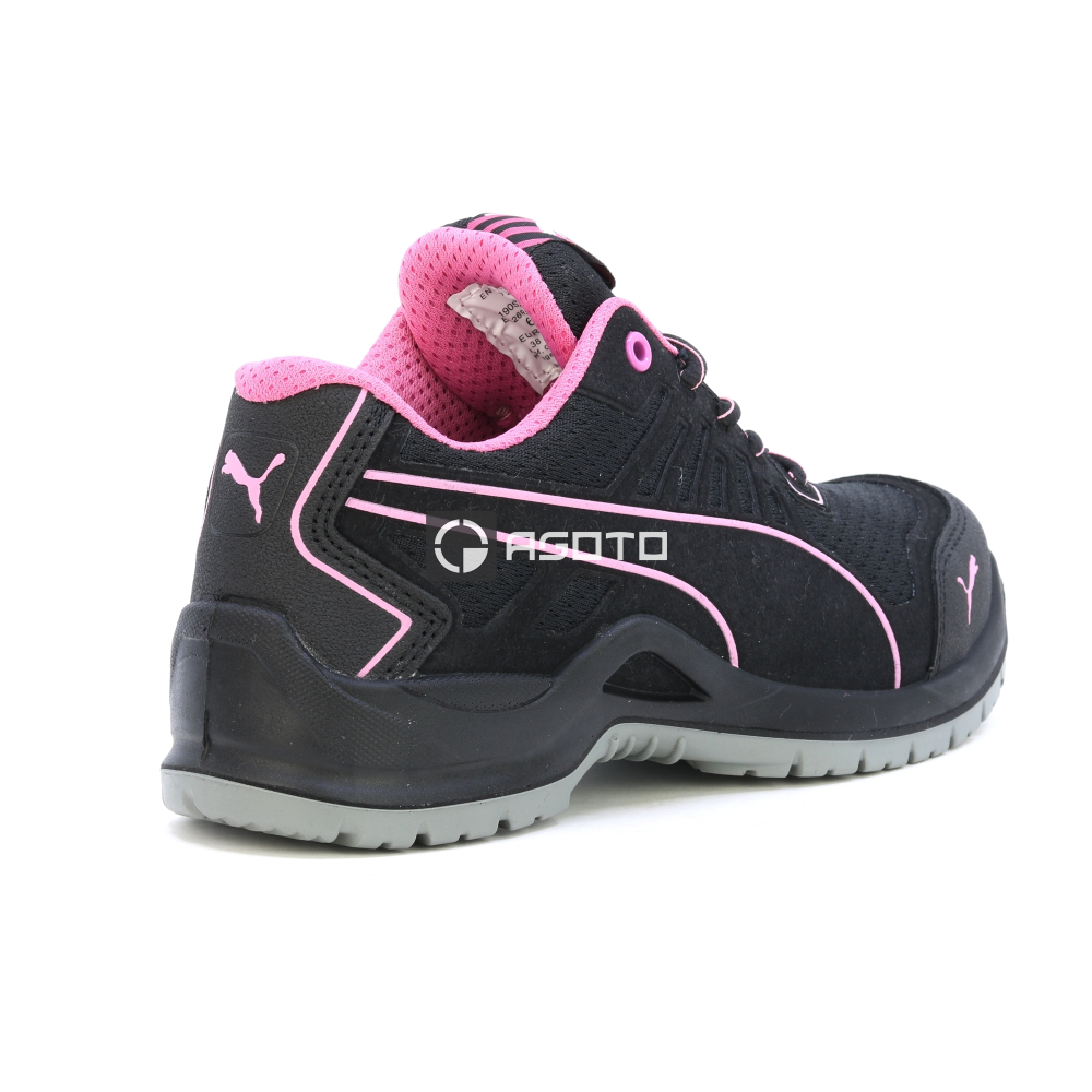 detail PUMA Fuse TC Pink Wns low S1P ESD černá dámská pracovní obuv