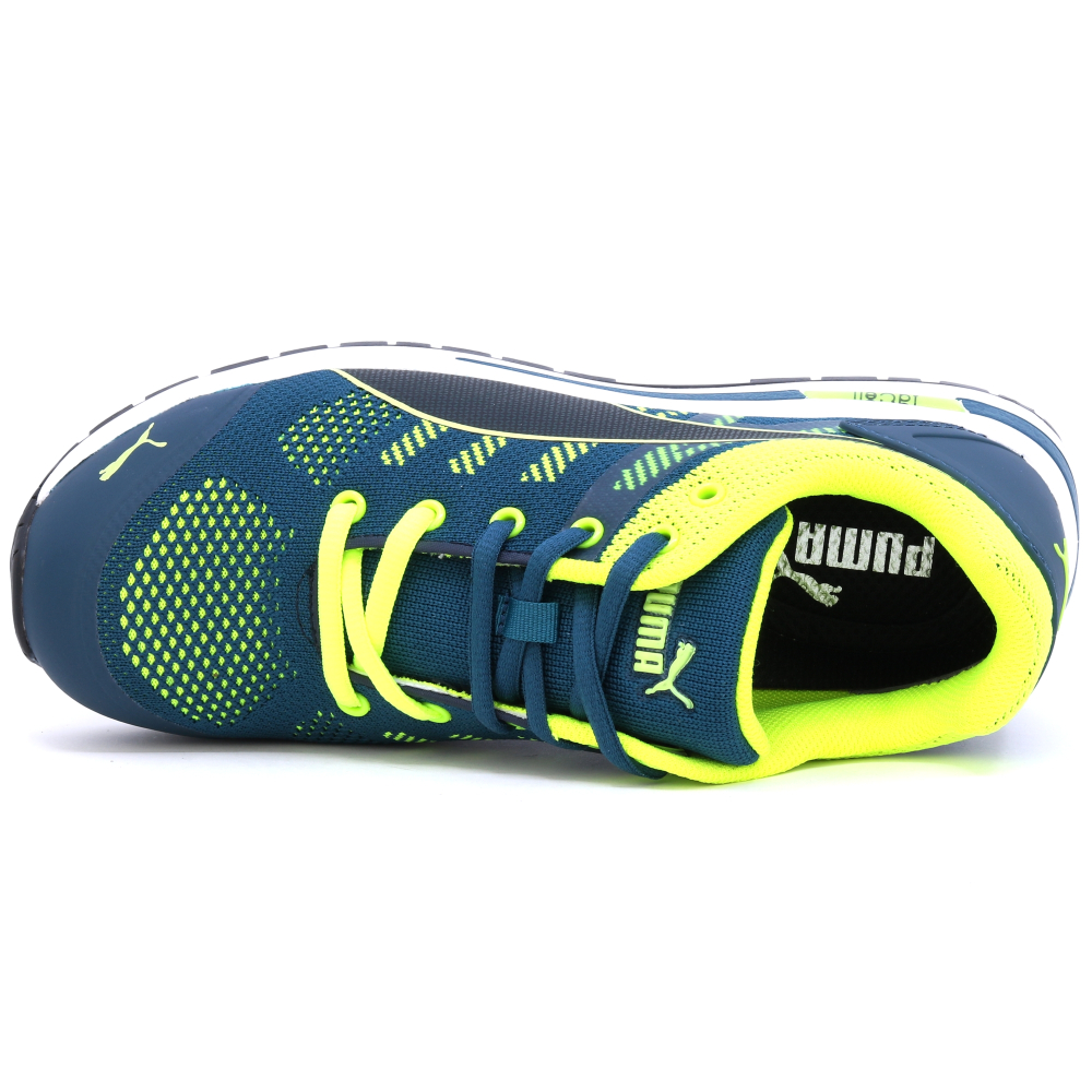 detail PUMA Elevate Knit low green S1P zelená pánská pracovní obuv