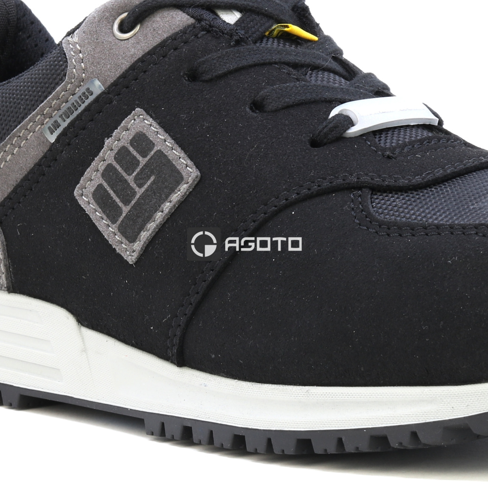 detail TOWORKFOR Urban S3 šedá pánská kožená pracovní obuv Air podpora chůze