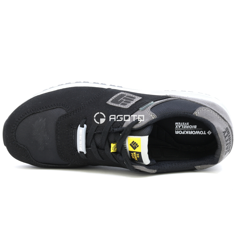 detail TOWORKFOR Urban S3 šedá pánská kožená pracovní obuv Air podpora chůze
