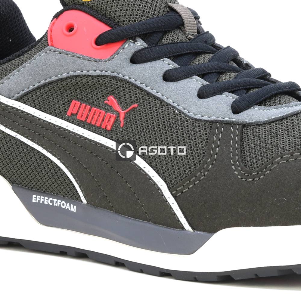 detail PUMA Frontside S1P ESD hnědá pánská pracovní obuv