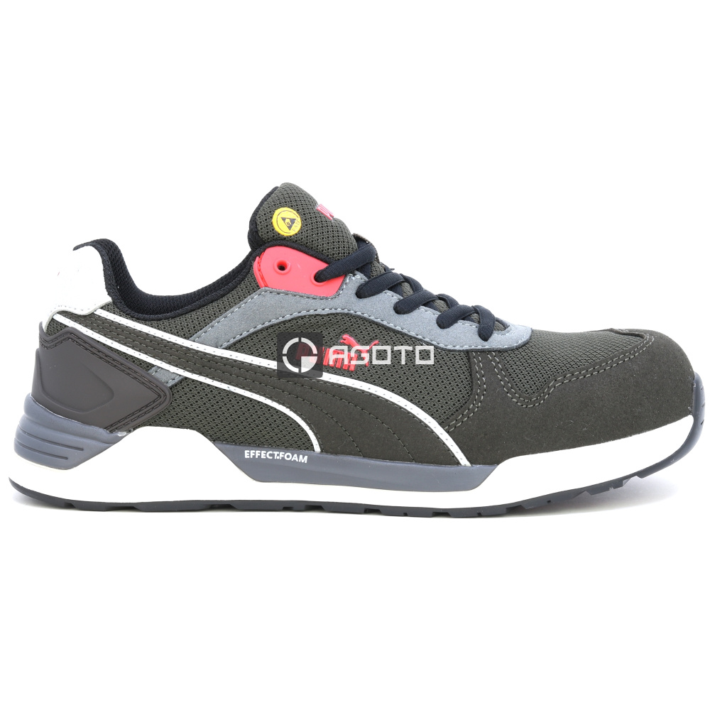 detail PUMA Frontside S1P ESD hnědá pánská pracovní obuv