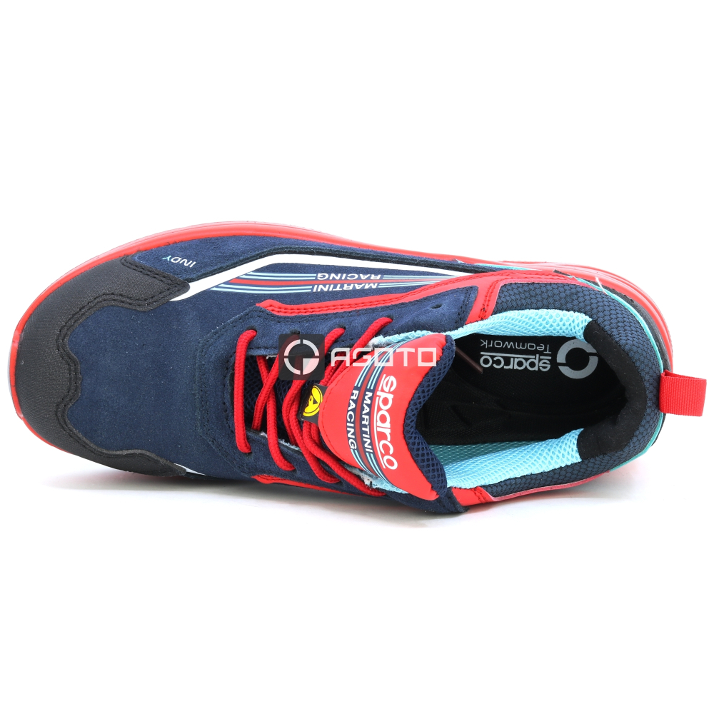 detail SPARCO Martini Racing Sanremo S3 ESD modrá pánská pracovní obuv