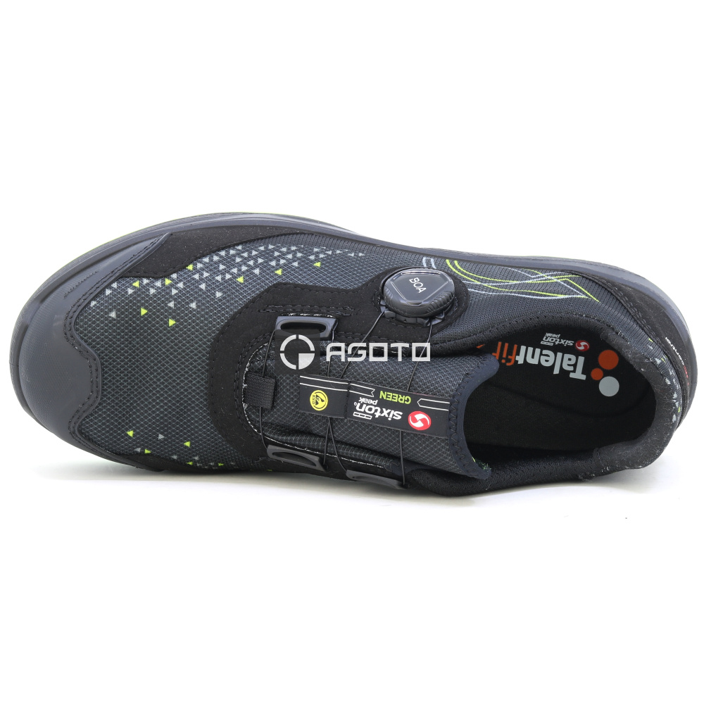 detail SIXTON Neon BOA S1P ESD černá pánská pracovní obuv
