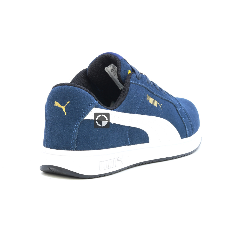 detail PUMA Iconic low S1P ESD modrá pánská pracovní obuv