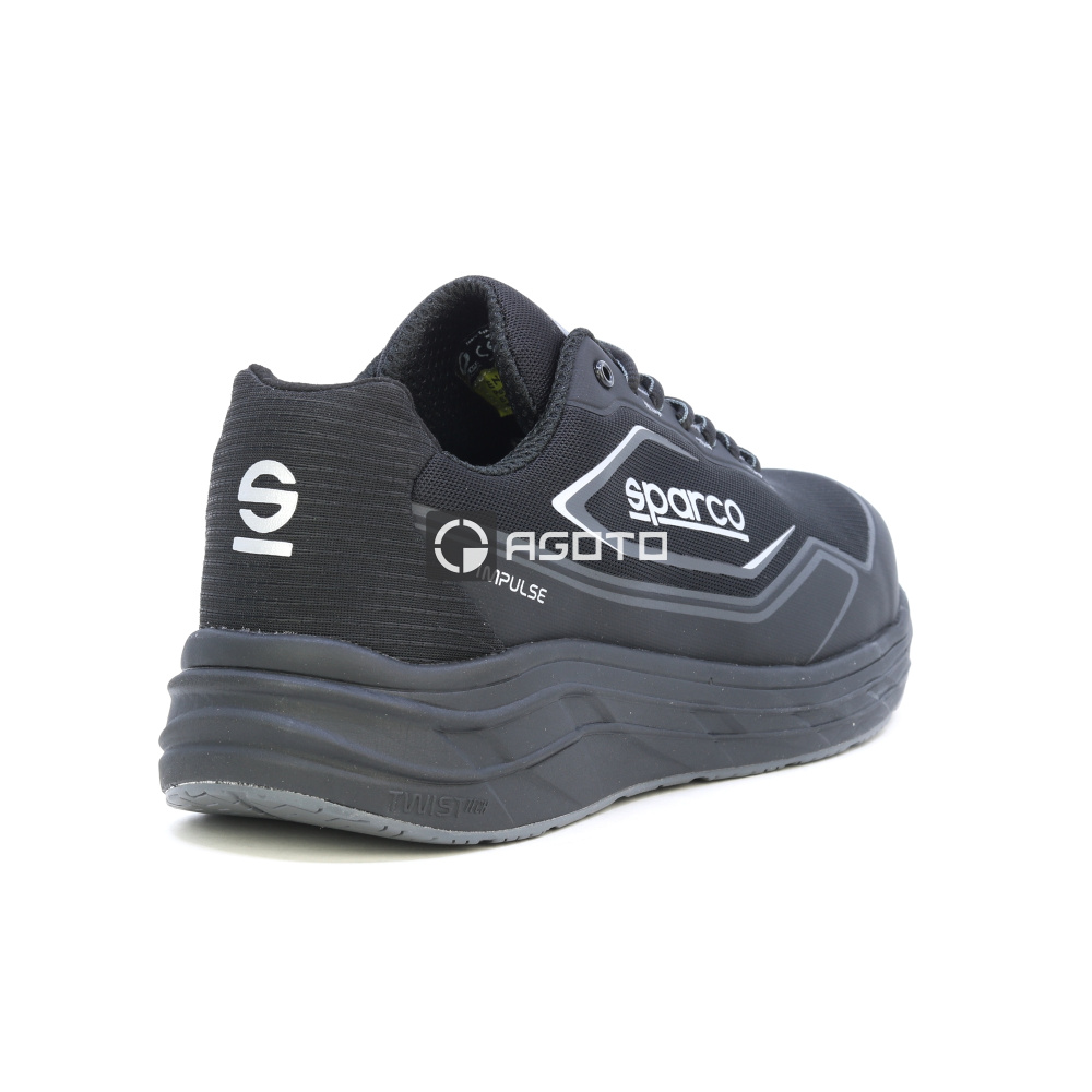 detail SPARCO Linford S1P ESD černá pánská pracovní obuv