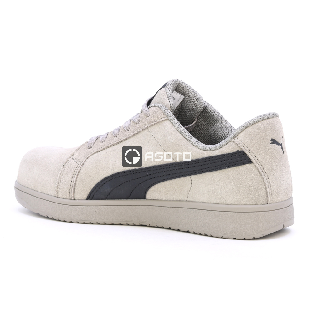 detail PUMA Iconic low S1P ESD stone šedá pánská pracovní obuv