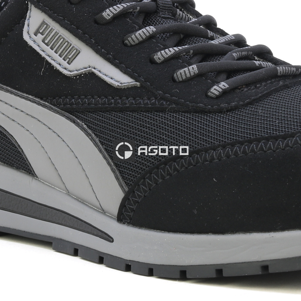 detail PUMA Rider BLK Low S1PS ESD černá pánská pracovní obuv