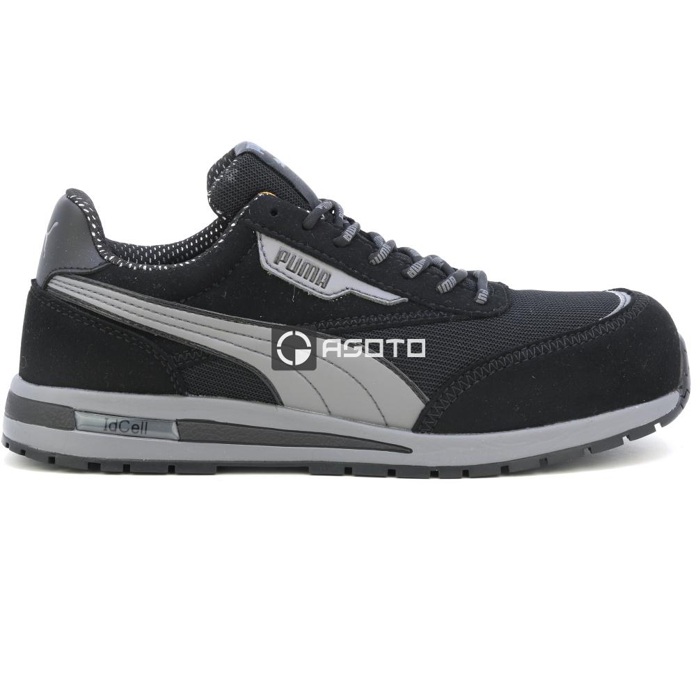 detail PUMA Rider BLK Low S1PS ESD černá pánská pracovní obuv