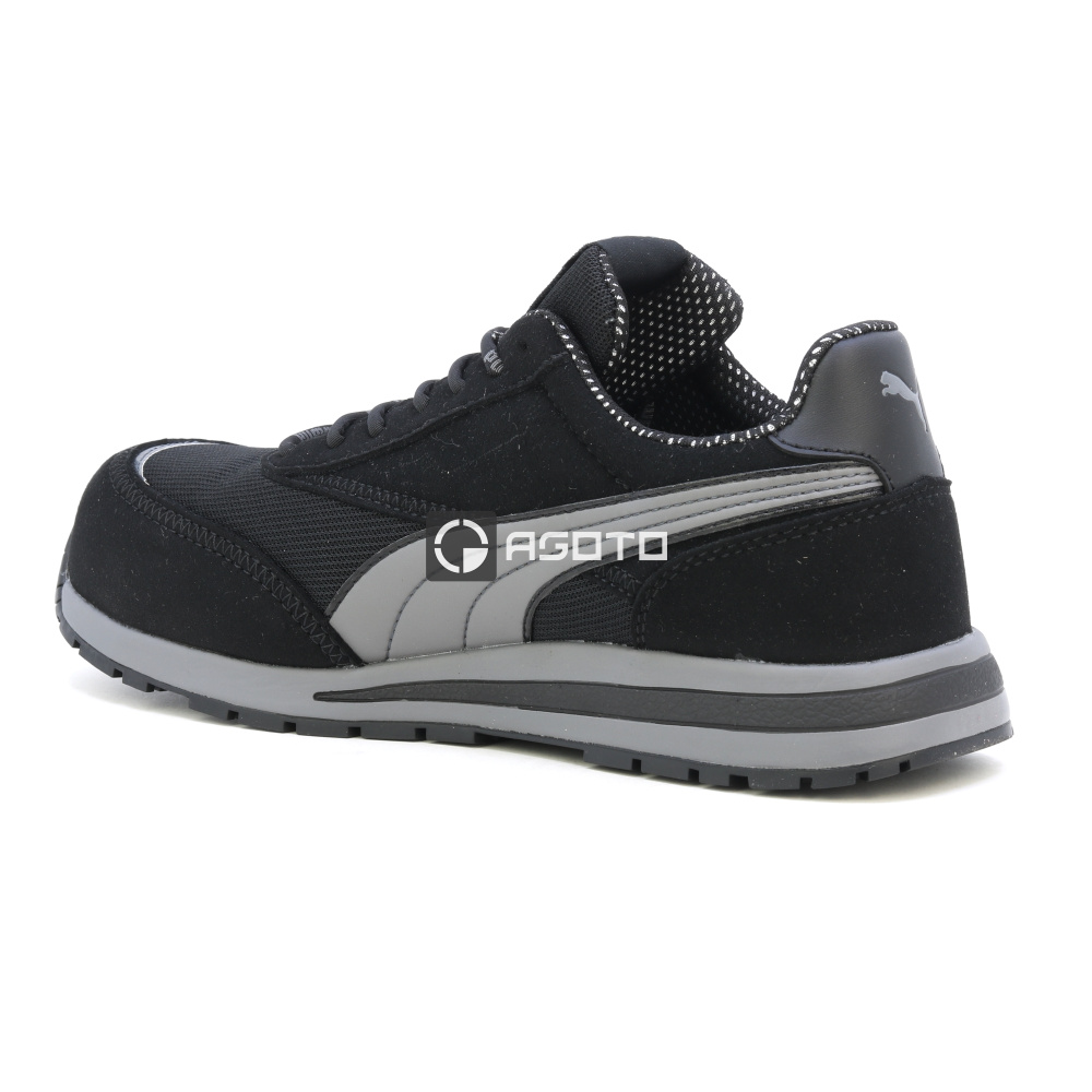 detail PUMA Rider BLK Low S1PS ESD černá pánská pracovní obuv