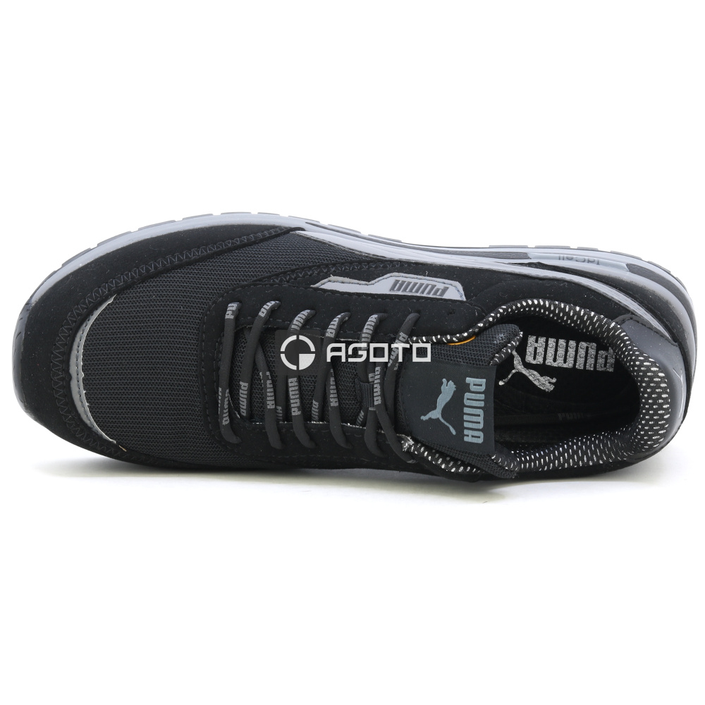 detail PUMA Rider BLK Low S1PS ESD černá pánská pracovní obuv