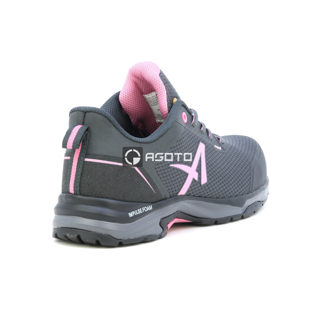 detail ALBATROS Twist Pink Low S1P ESD šedá dámská pracovní obuv vzdušná a pohodlná