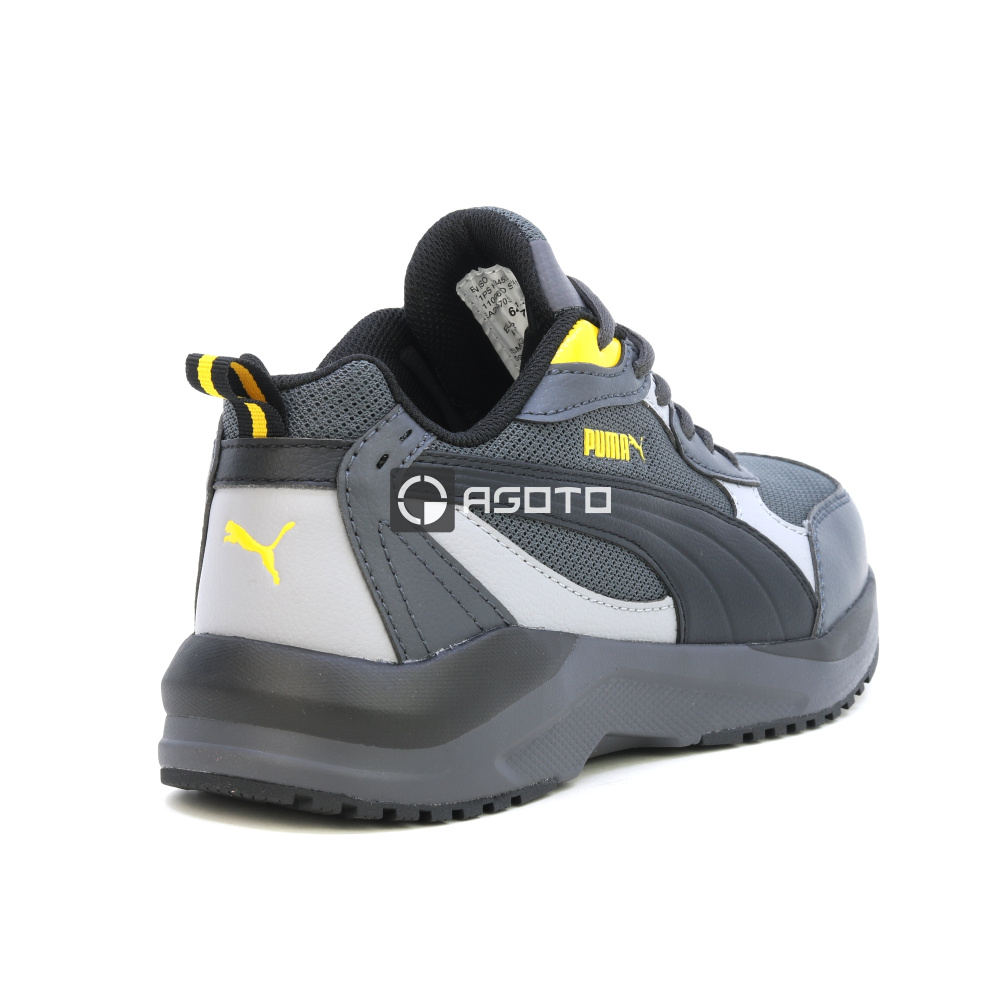 detail PUMA Shift S1P Low šedá pánská pracovní obuv, lehká s měkkým došlapem