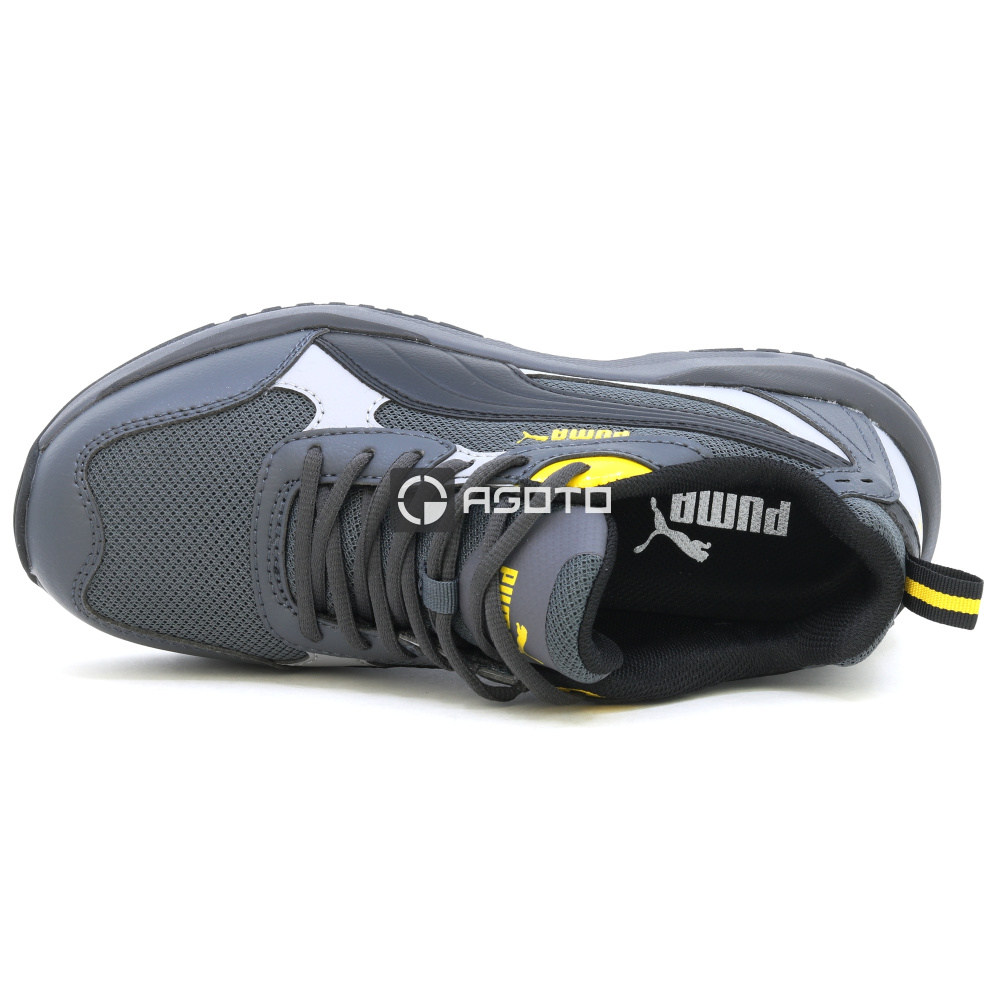 detail PUMA Shift S1P Low šedá pánská pracovní obuv, lehká s měkkým došlapem