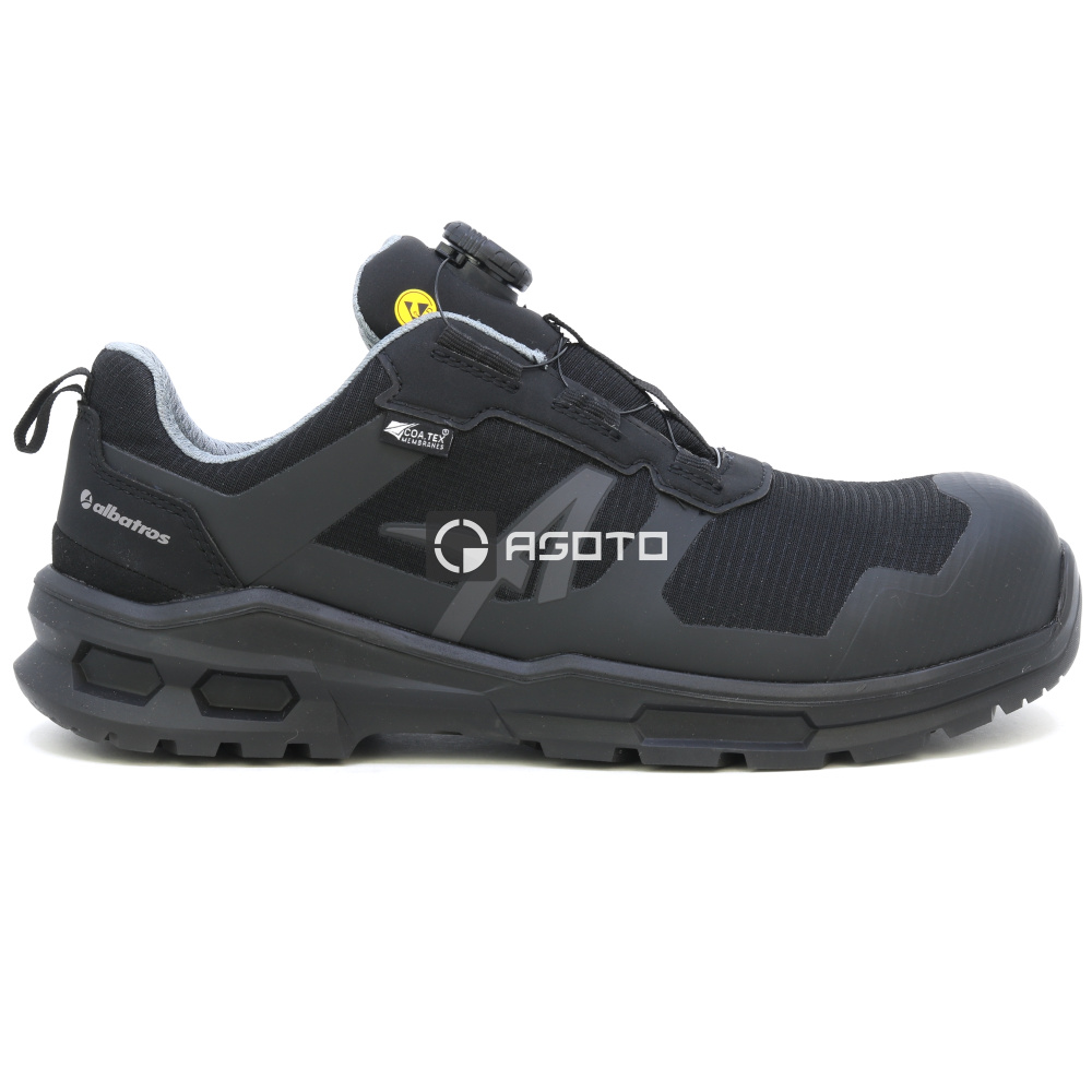 detail ALBATROS Halo S7S černá pánská odlehčená pracovní obuv, QL rychlozavazování