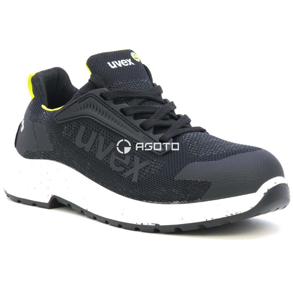 detail UVEX S1 Knit ESD černá pánská pracovní obuv Clima Zone, lehká a prodyšná