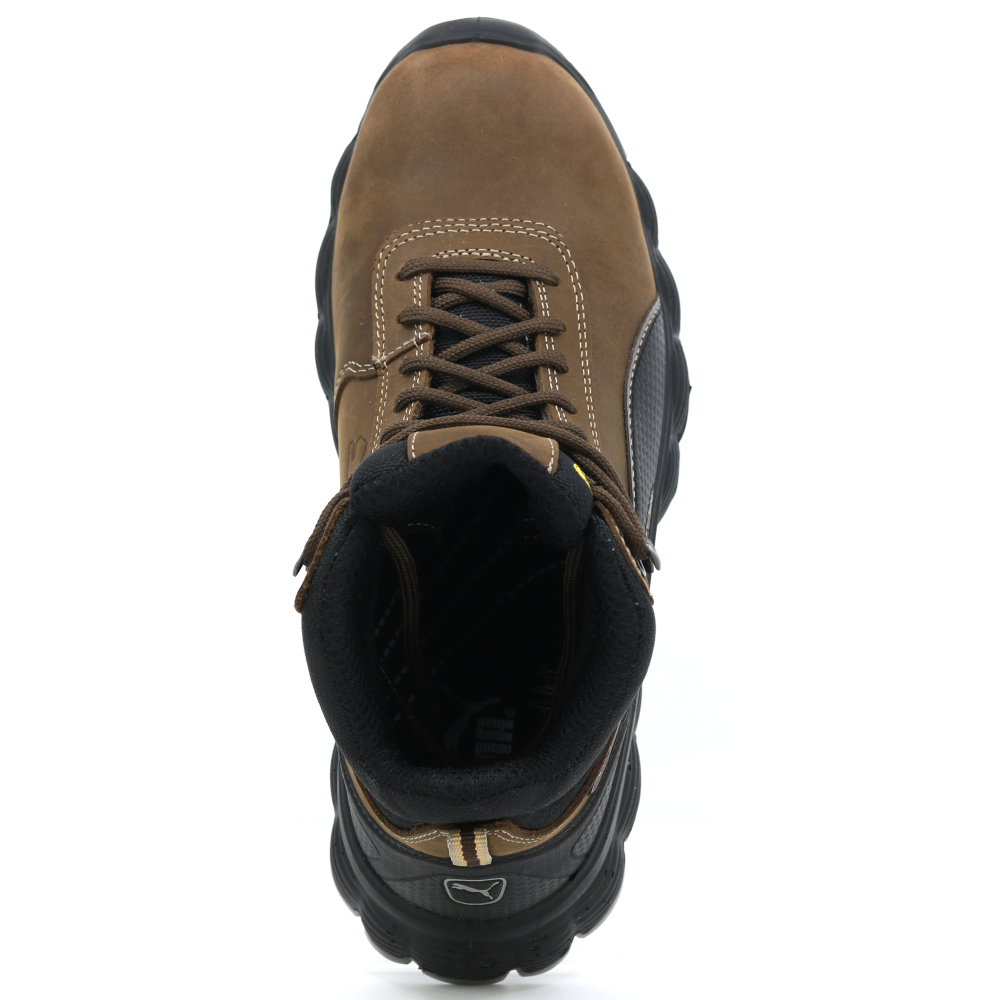 detail PUMA Condor Mid S3 ESD hnědá pánská pracovní obuv