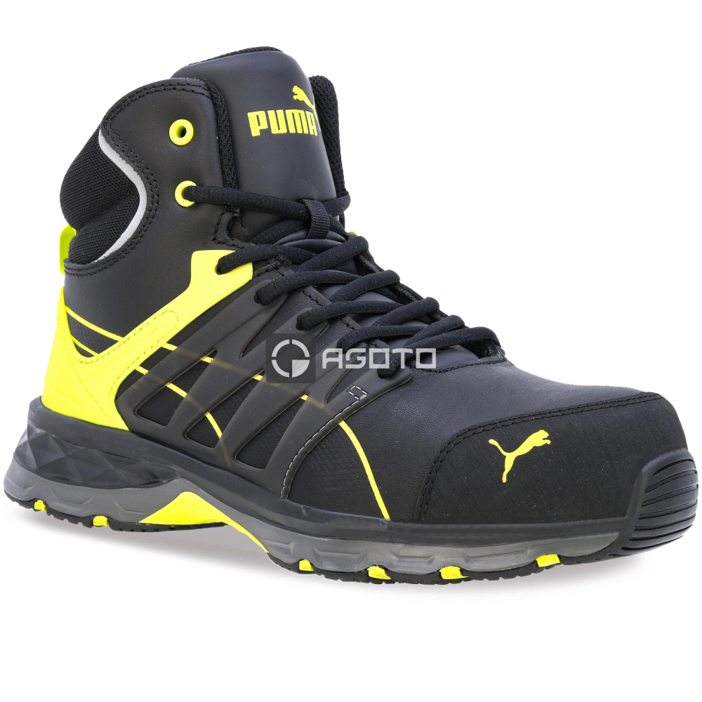 detail PUMA Velocity 2.0 mid S3 ESD HRO černá pánská pracovní obuv