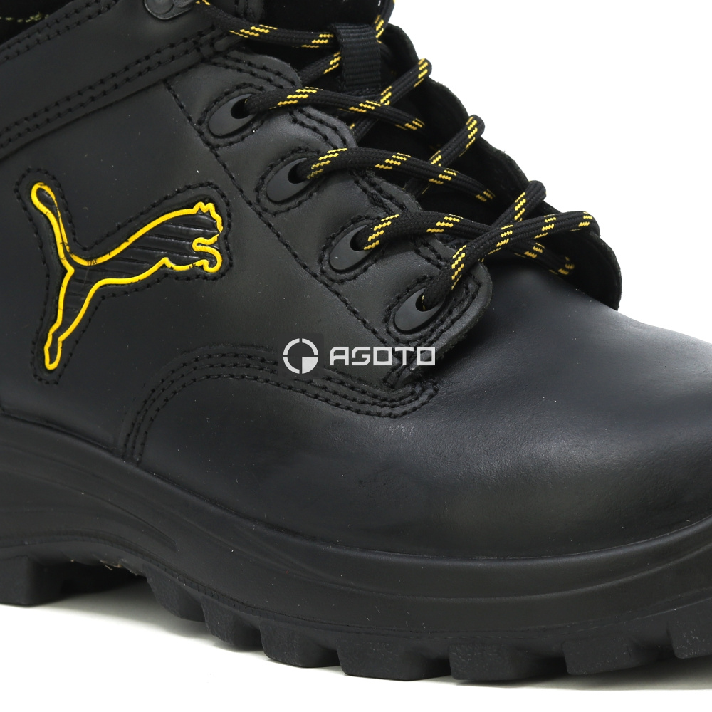 detail PUMA Borneo mid S3 HRO černá pánská pracovní obuv