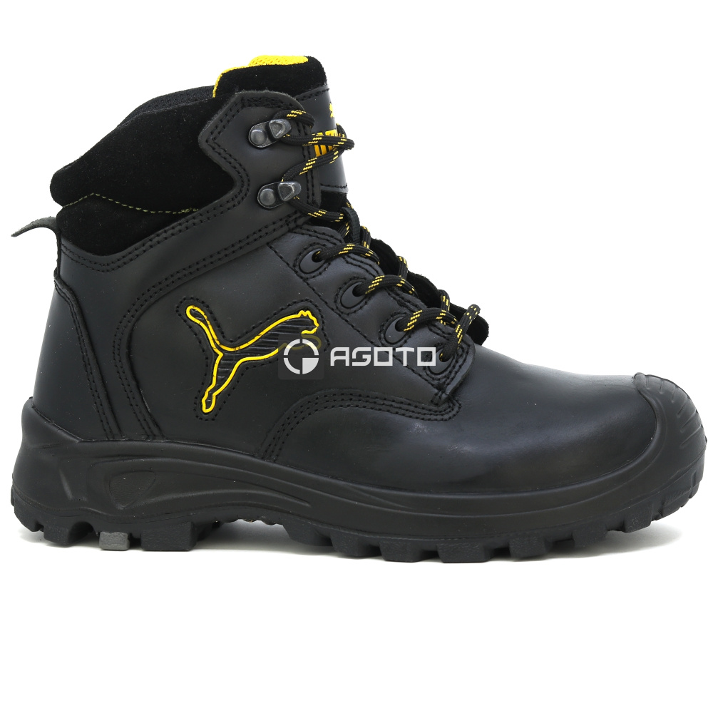 detail PUMA Borneo mid S3 HRO černá pánská pracovní obuv