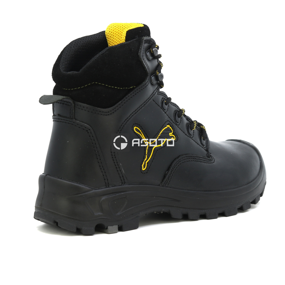 detail PUMA Borneo mid S3 HRO černá pánská pracovní obuv