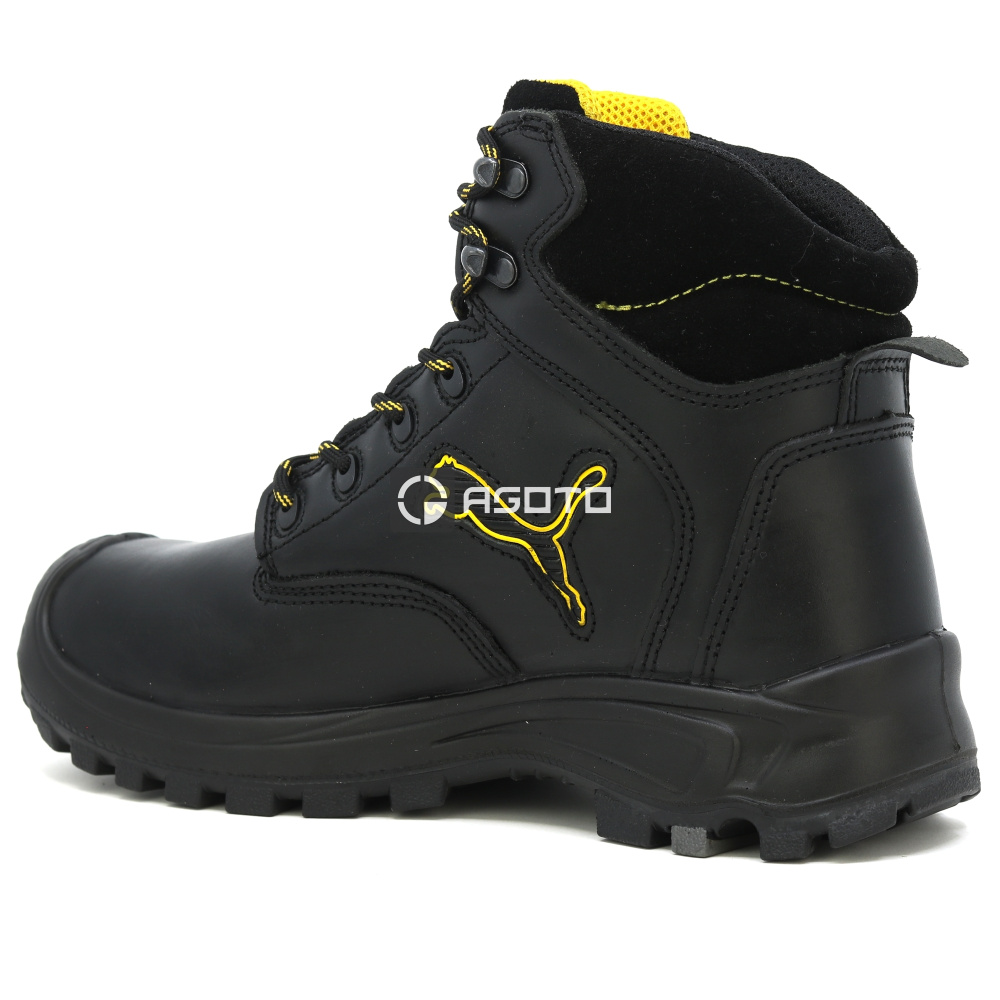 detail PUMA Borneo mid S3 HRO černá pánská pracovní obuv