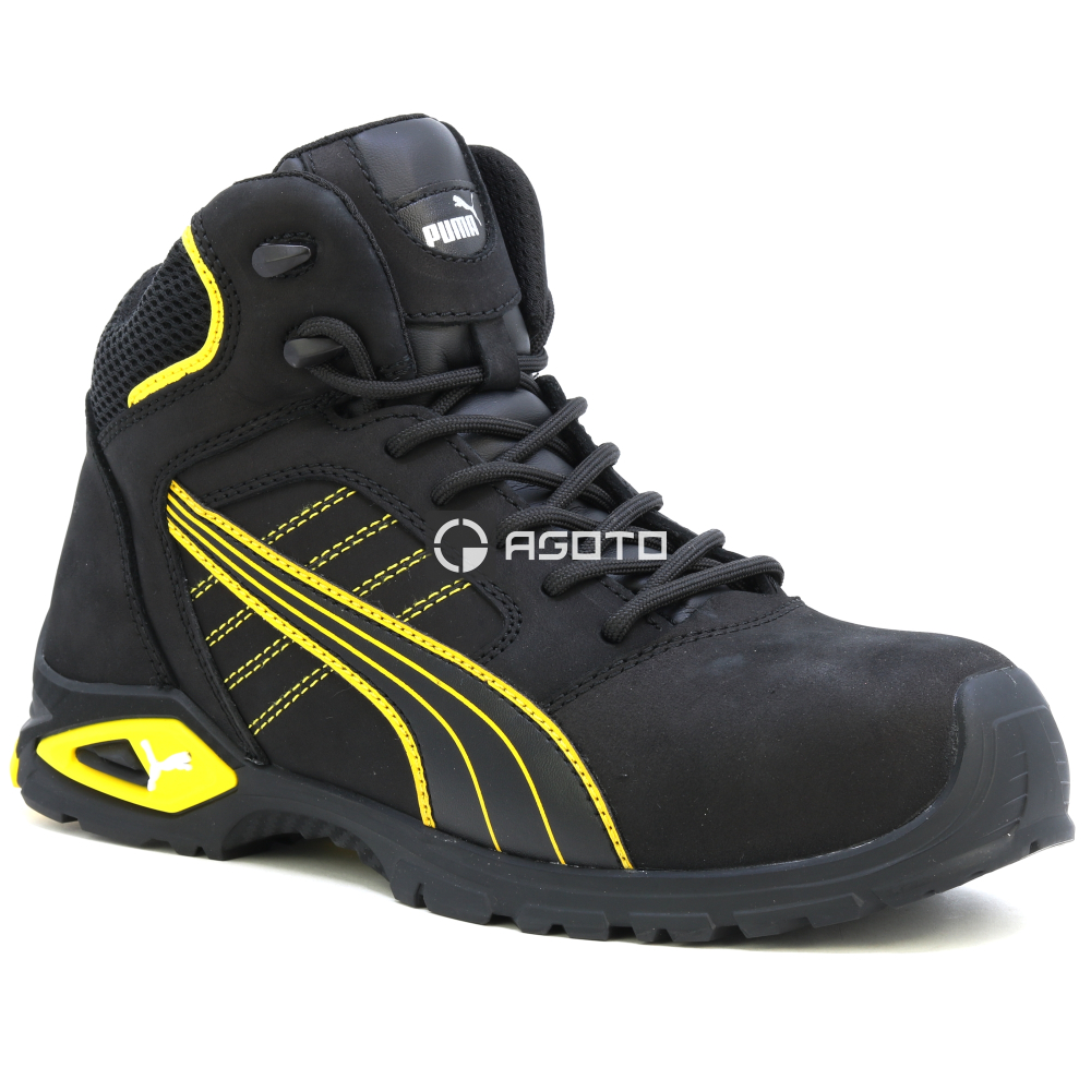 detail PUMA Amsterdam Mid S3 černá pánská pracovní obuv