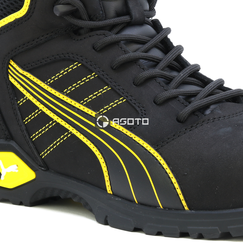detail PUMA Amsterdam Mid S3 černá pánská pracovní obuv