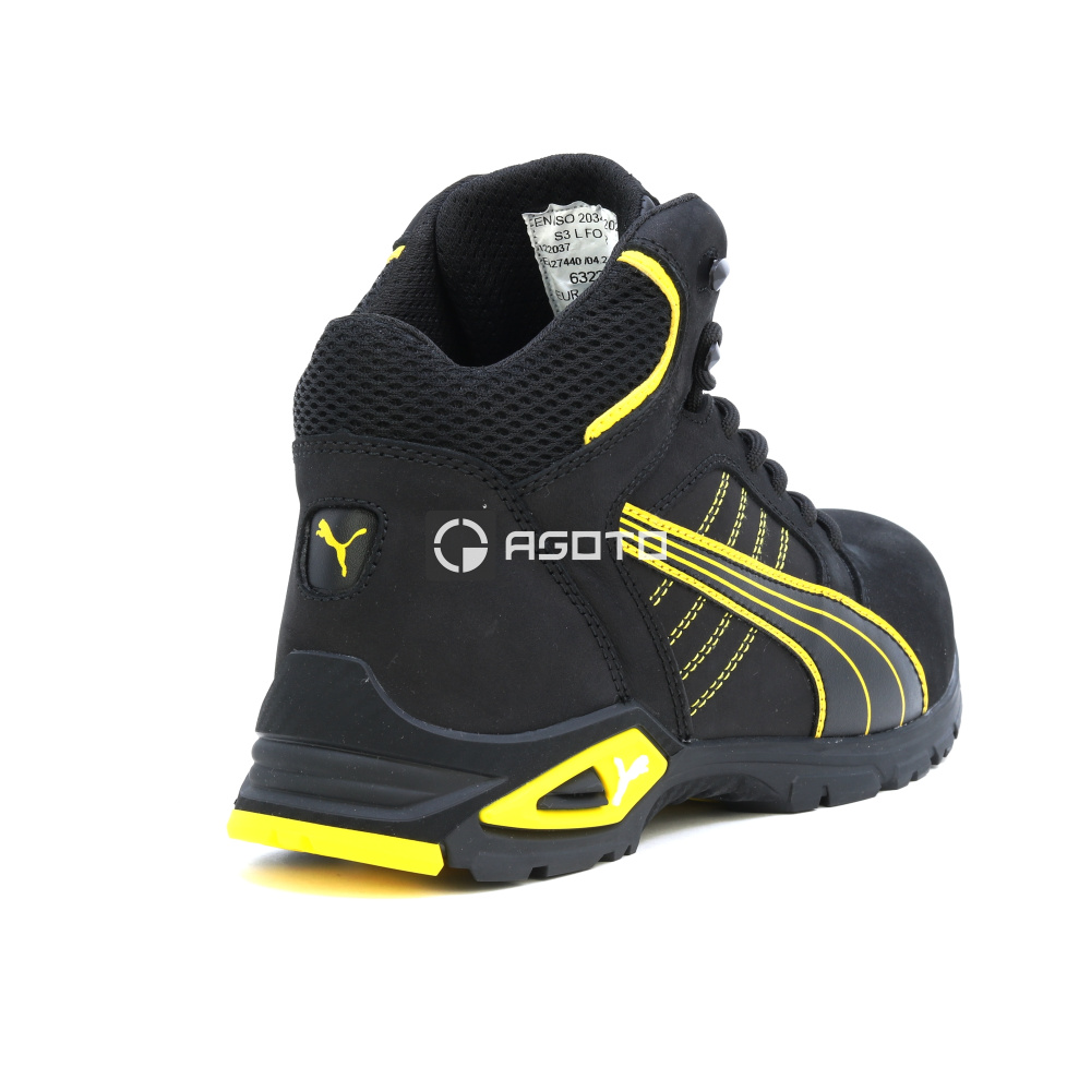 detail PUMA Amsterdam Mid S3 černá pánská pracovní obuv