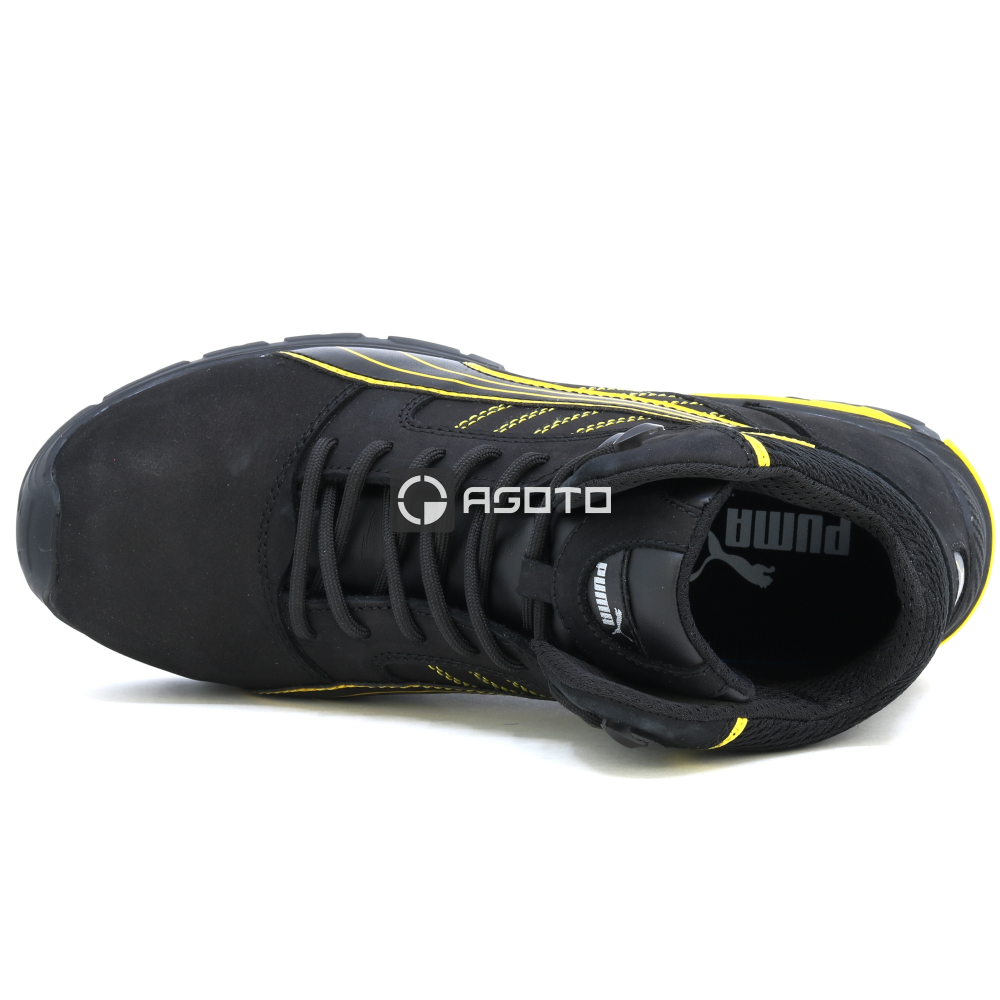 detail PUMA Amsterdam Mid S3 černá pánská pracovní obuv