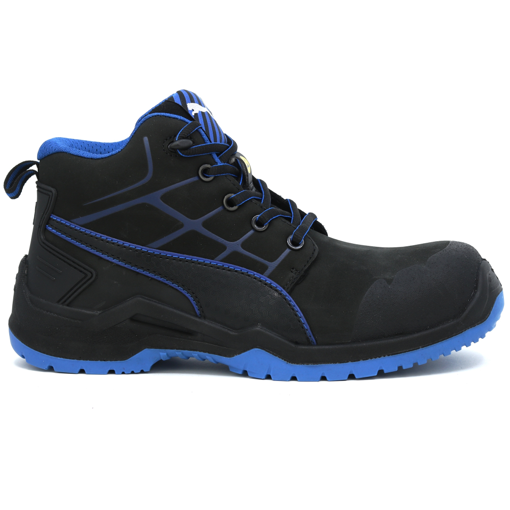 detail PUMA Krypton blue Mid S3 ESD černá pánská pracovní obuv