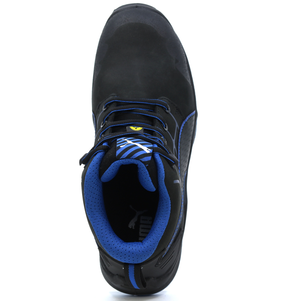 detail PUMA Krypton blue Mid S3 ESD černá pánská pracovní obuv