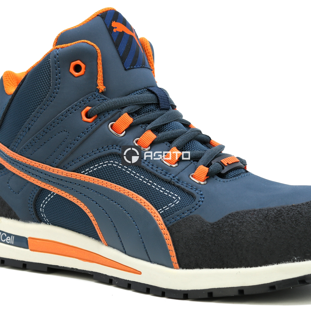 detail PUMA Crosstwist Mid S3 modrá pánská pracovní obuv