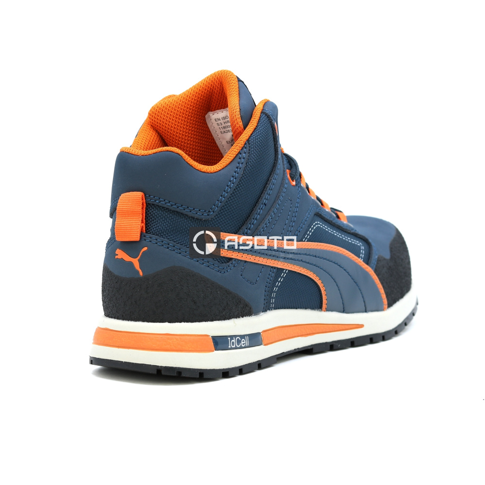 detail PUMA Crosstwist Mid S3 modrá pánská pracovní obuv