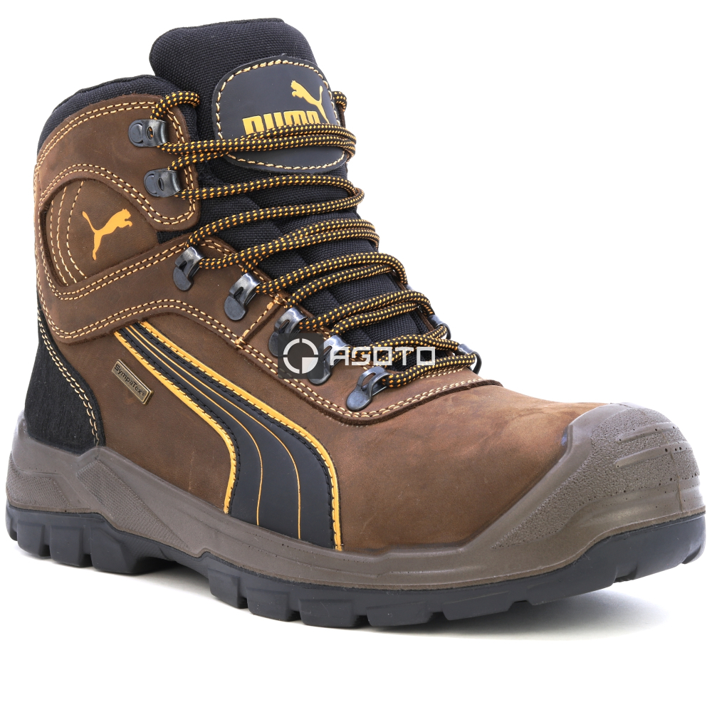 detail PUMA Sierra Nevada Mid S3 hnědá pánská pracovní obuv s membránou Sympatex AKCE