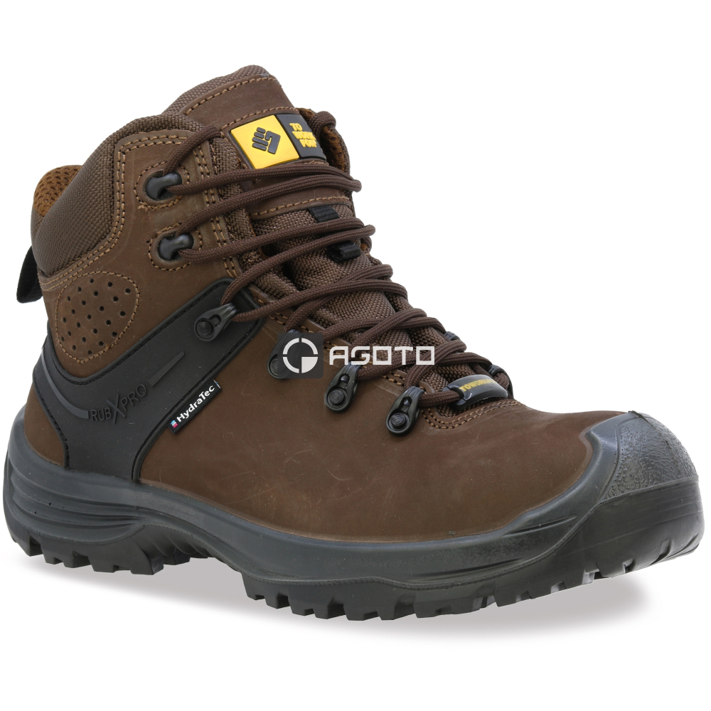 detail TOWORKFOR Hiker Brown S3 hnědá pánská pracovní obuv membrána Hydratec