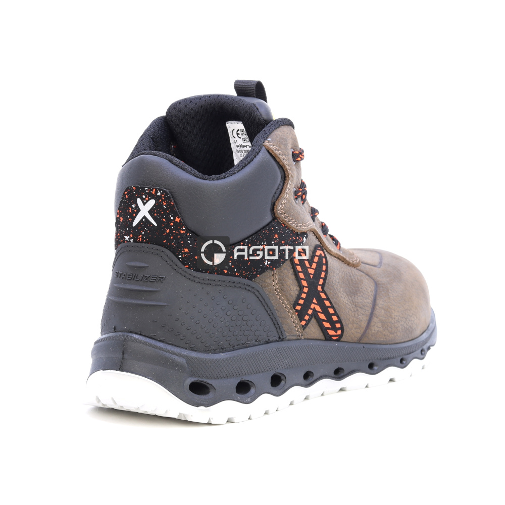 detail EXENA Uranus S3 hnědá pánská pracovní obuv