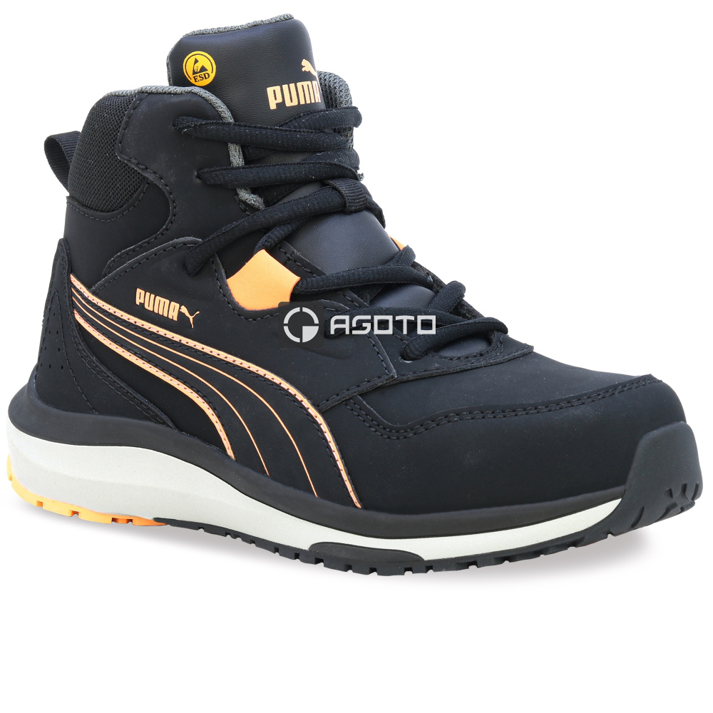 detail Puma Safety Stepper S3 ESD dámská pracovní obuv černá kotník lehká pohodlná
