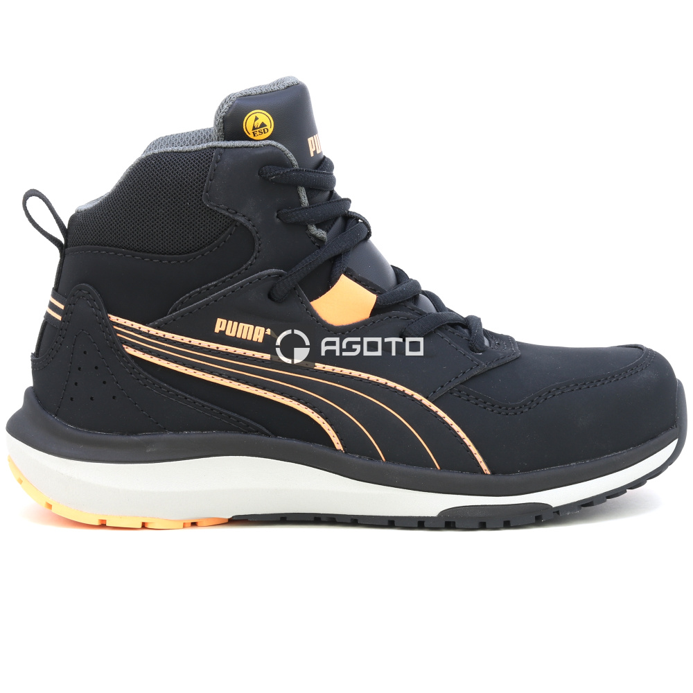 detail Puma Safety Stepper S3 ESD dámská pracovní obuv černá kotník lehká pohodlná