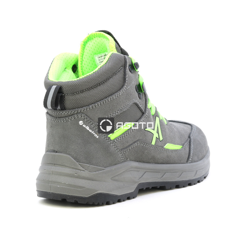 detail ALBATROS Vector MID S3 šedá pánská pracovní obuv kožená pohodlná a moderní