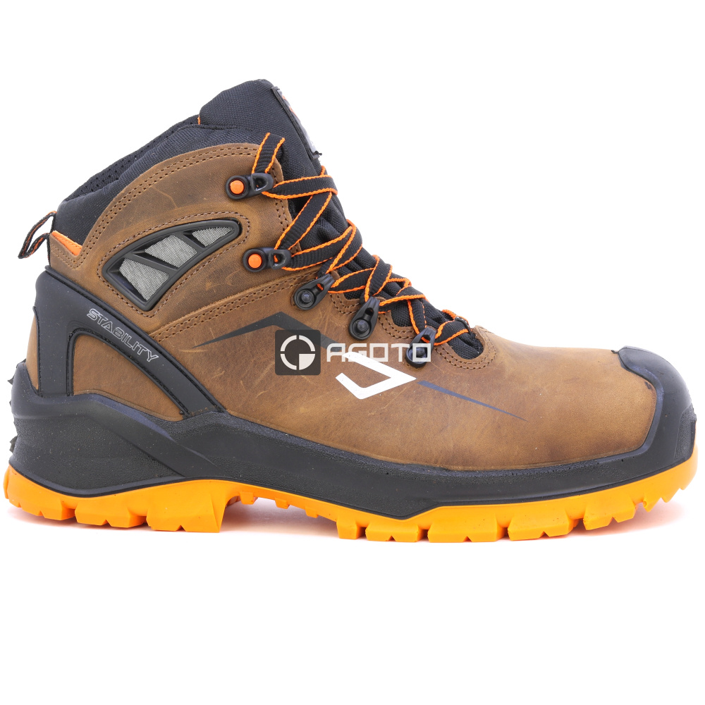 detail BICAP Seal Mid S3 hnědá pánská pracovní obuv + ventilační systém Pro Air