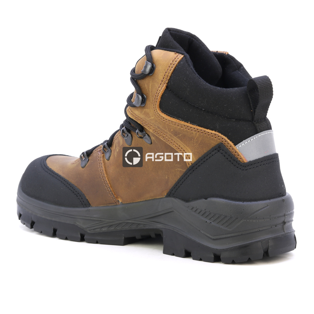 detail BICAP Argine Mid S7S hnědá pánská kožená pracovní obuv s membránou Respitex®