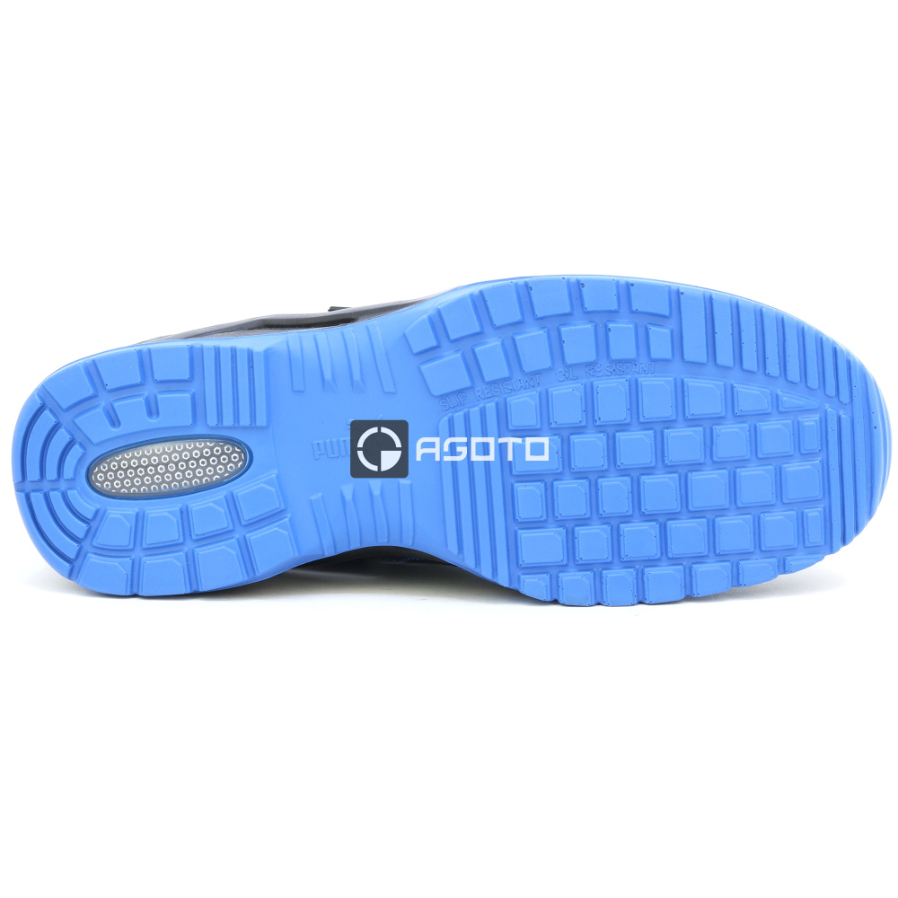 detail PUMA Neodyme S1P ESD blue černý pánský pracovní kožený sandál